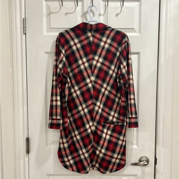 Maje Red Plaid Long Sleeve Shirt Dress - Picture 9 of 16